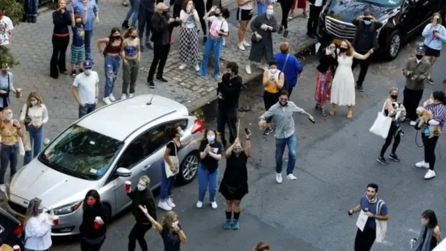 Perayaan di sejumlah kota termasuk di New York.