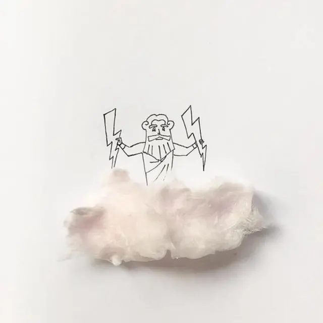 Dios sobre nube de algodón