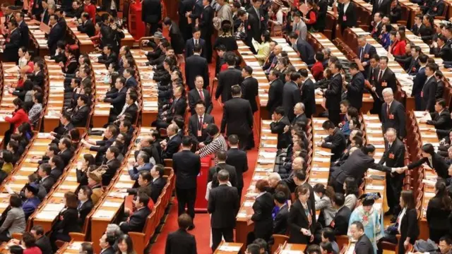 Los delegados en plena sesión del Congreso Nacional del Pueblo de China