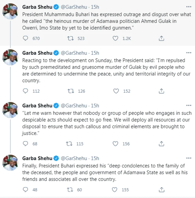 "Ahmad Gulak Nigeria": Police report on [Gulak murder for Imo State]