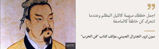 صورة مرسومة لمؤلف كتاب فن الحرب سون تزو الذي عاش في القرن الرابع قبل الميلاد