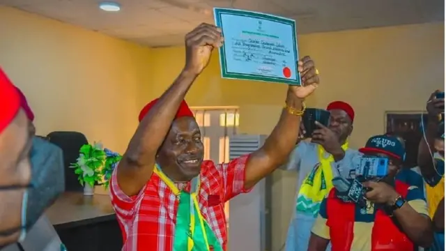Soludo express joy wen e receive im certificate of return afta INEC declare am winner of Anambra 2021 election