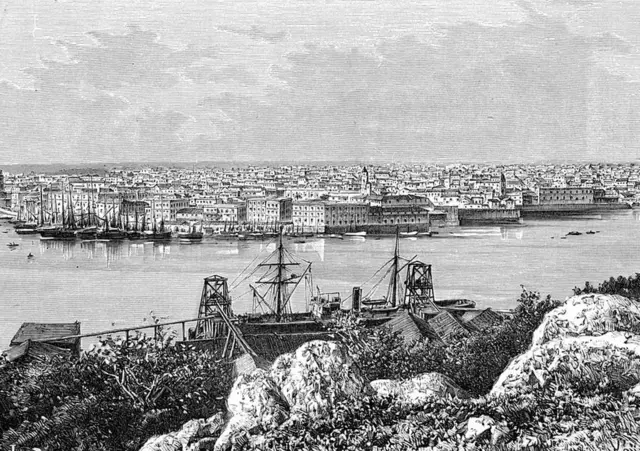 Puerto de La Habana en Cuba.