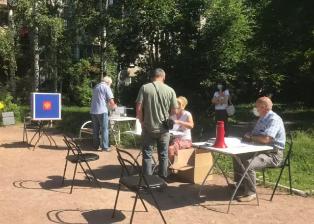 голосование по поправкам в Конституцию на детской площадке