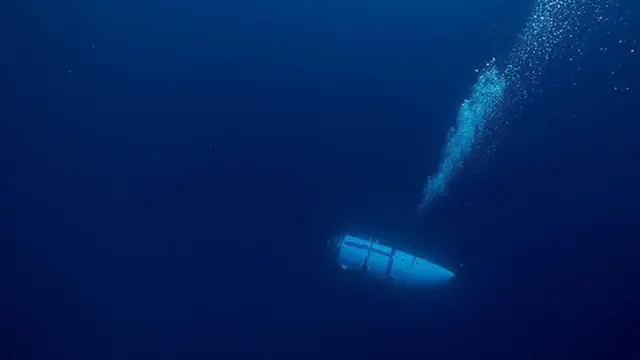 O submarino no fundo do mar