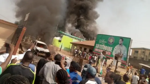 Sotitobire church on fire