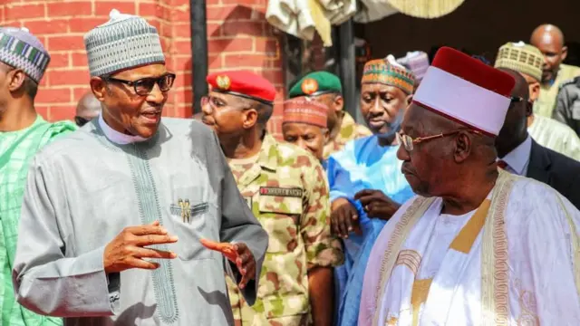 Shugaba Muhammdu Buhari tare da Shehun Borno