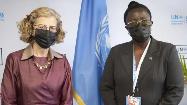 Inger Andersen na Minisitiri Mujawamariya