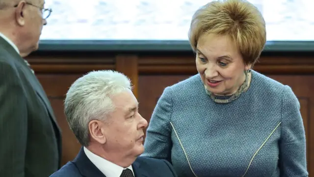 Ольга Егорова и Сергей Собянин 28 января 2016 года