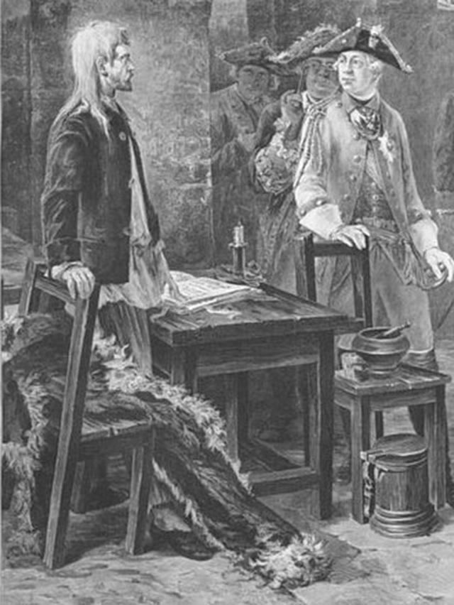 Петр III посещает Иоанна VI в камере Шлиссельбургской крепости (рисунок художника XIX века Федора Бурова)