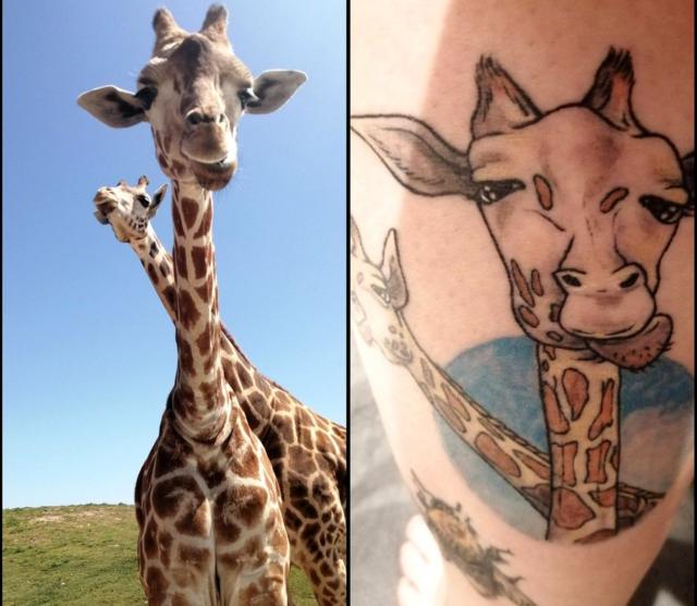 30m watercolor giraffe on thigh : r/TattooDesigns
