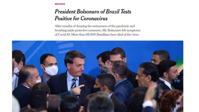 Reportagem do jornal The New York Times sobre diagnóstico positivocassino que aceita cartão de créditoJair Bolsonaro