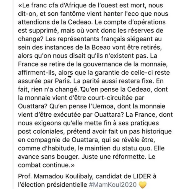 La réaction de Mamadou Koulibaly