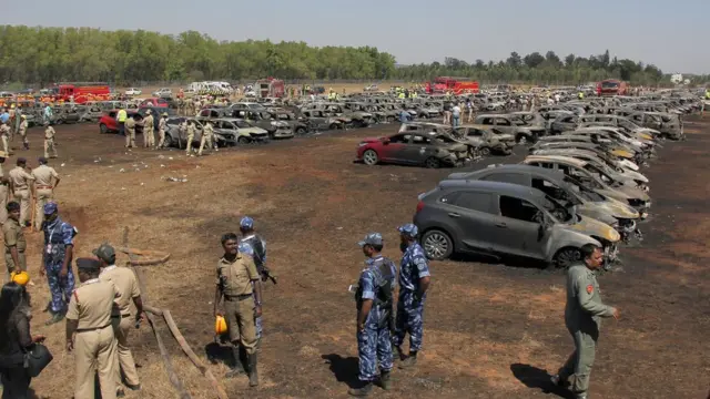 ਐਰੋ ਇੰਡੀਆ ਸ਼ੋਅ ਦੀ ਪਾਰਕਿੰਗ ਵਿੱਚ ਅੱਗ