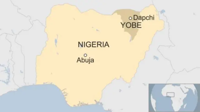 Ikarata ya Nigeria yerekana intara ya Yobe