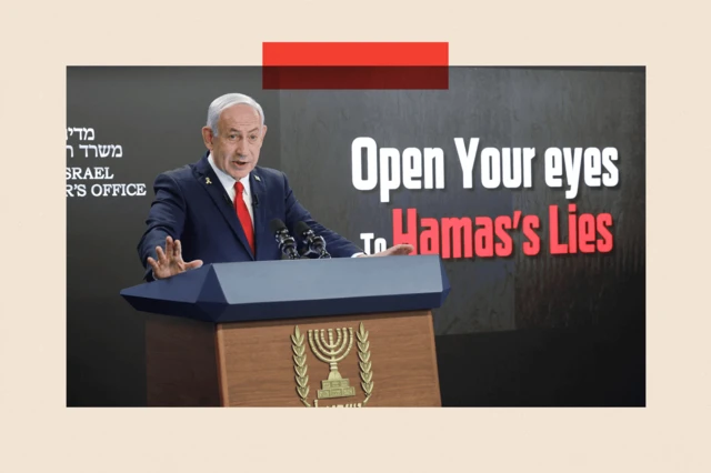 Israeli Prime Minister Benjamin Netanyahu speaks during a press conference