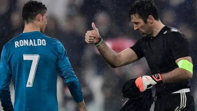 Gianluigi Buffon and Cristiano Ronaldo
