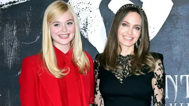 Elle Fanning and Angelina Jolie