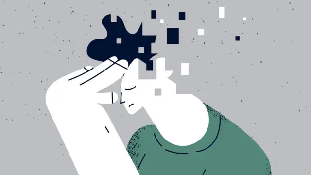 Ilustración de un hombre tomándose la cabeza.