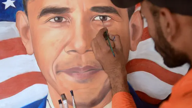 Pintura genérica retrata Barack Obama