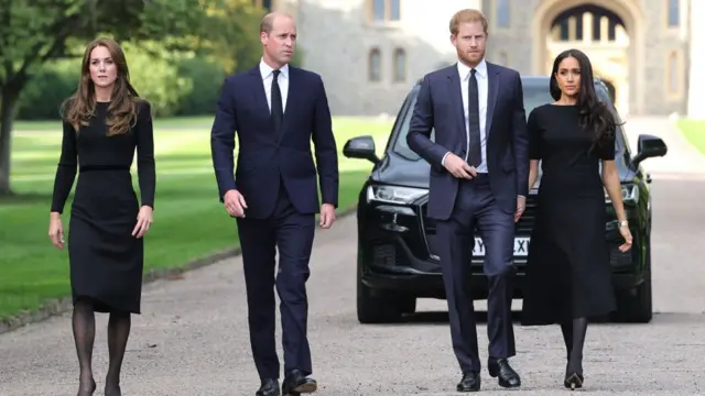 Kate, William, Harry y Meghan, de izquierda a derecha.
