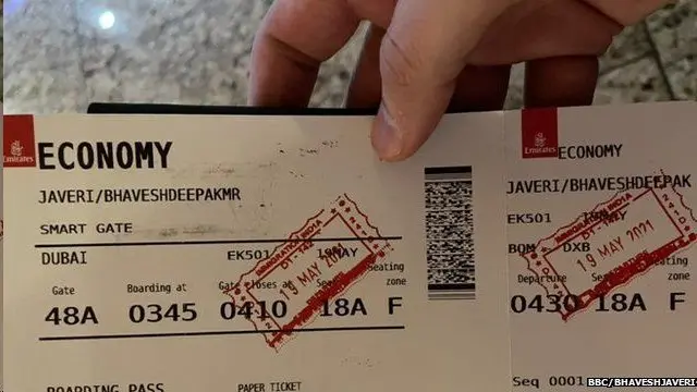 بھاویش، ایمیریٹس، دبئی، ممبئی