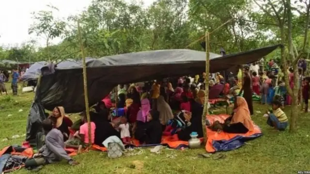 Cox's Bazar ප්‍රදේශයේ රෝහින්ග්‍යා සරණාගත කඳවුරක්