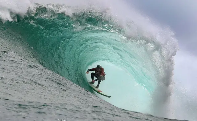South African surfer Mike Schlebach surfing, Cape Town, South Africa - Monday 23 October 2017