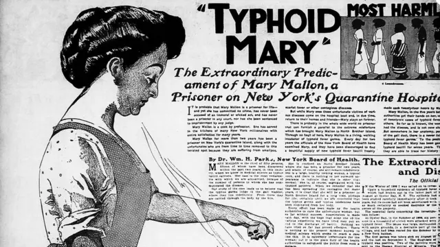 Artículo de periódico sobre "Mary Tifoidea".