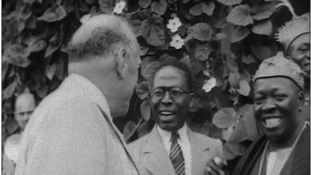 Ọlọla Lyttleton, Oloye Obafemi Awolowo ati Ọba Adesoji Tadenikawo Aderemi lọdun 1950