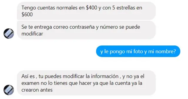 Una conversación en internet