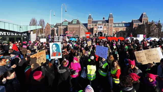 Protesta de Womens March en Ámsterdam