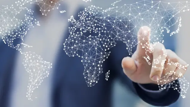 Dotted map of the world