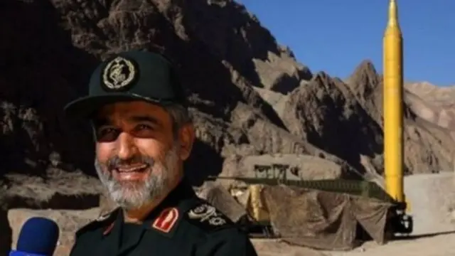 امیرعلی حاجی زاده فرمانده نیروی هوافضای سپاه پاسداران. ایران به فاصله کوتاهی پس از توافق برجام دست به آزمایش موشک بالستیک زد
