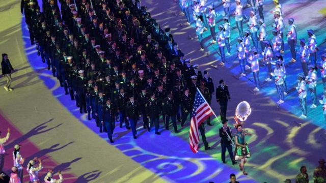 Американская команда на Всемирных военных играх в Ухане