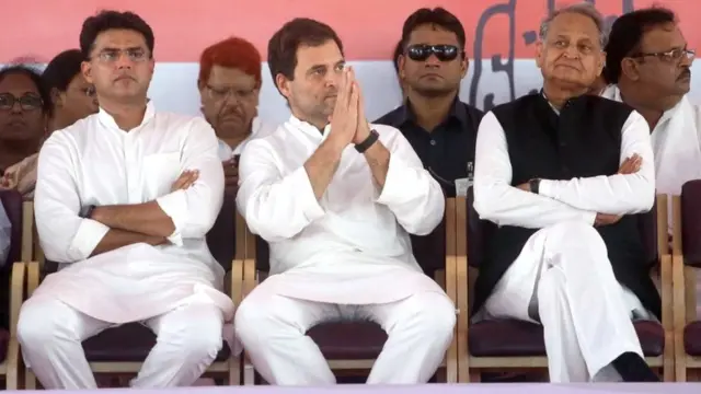 सचिन पायलट, राहुल गांधी और अशोक गहलोत