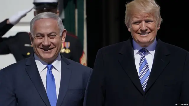 ਇਸਰਾਇਲ ਦੇ ਪ੍ਰਧਾਨ ਮੰਤਰੀ ਅਤੇ ਅਮਰੀਕਾ ਦੇ ਰਾਸ਼ਟਰਪਤੀ ਟਰੰਪ