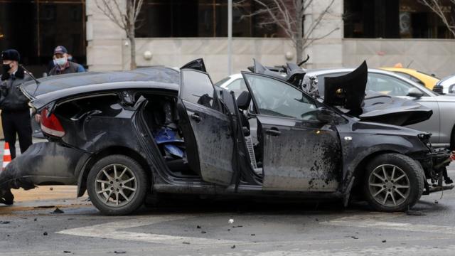 Mercedes сбил несколько человек на Садовом кольце в центре Москвы