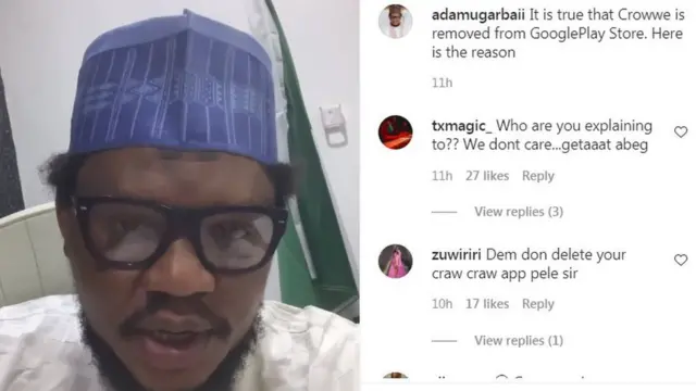 Ìdí tí mo fi ni kí Google yọ Crowwe áàpù mí kúro-Adamu Garba