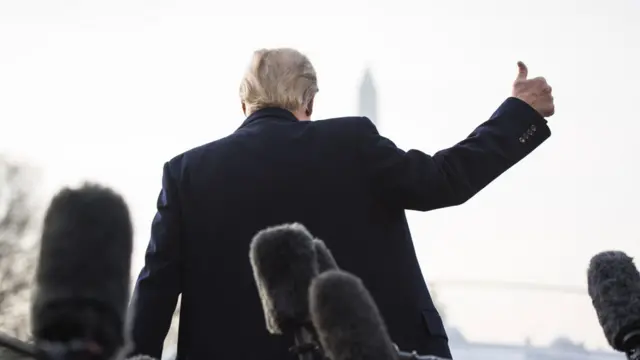 Trump gives a thumbs-up