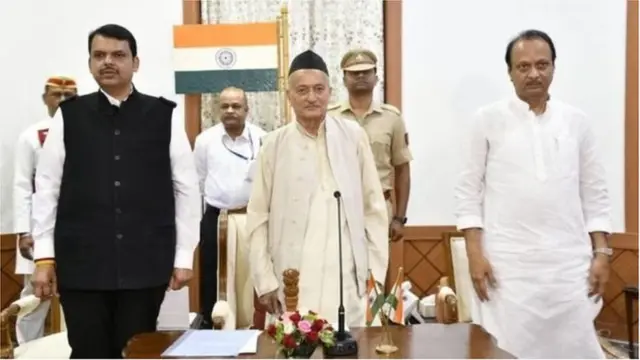 దేవేంద్ర ఫడణవీస్, అజిత్ పవార్‌ల ప్రమాణ స్వీకారం