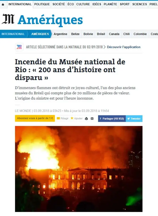 Reprodução da reportagem publicada no site do jornal francês Le Monde