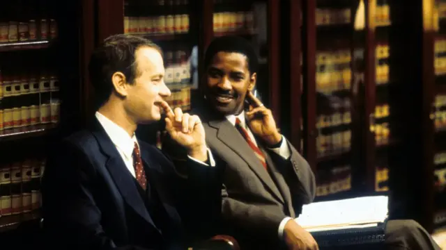 Tom Hanks e Denzel Washingtonpoker bwincena do filme Filadélfia