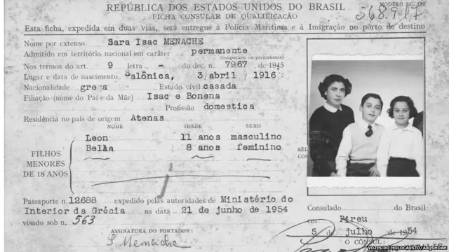 Ficha Consularpoker queen downloadimigraçãopoker queen downloadSara Isaac Menache, emitida pelo cônsul-geral do Brasilpoker queen downloadPireu,poker queen download5poker queen downloadjulhopoker queen download1954. Anotados como filhos menores: Leon, com 11 anos, e Bela, com 8 anos, todos com vistos permanentes