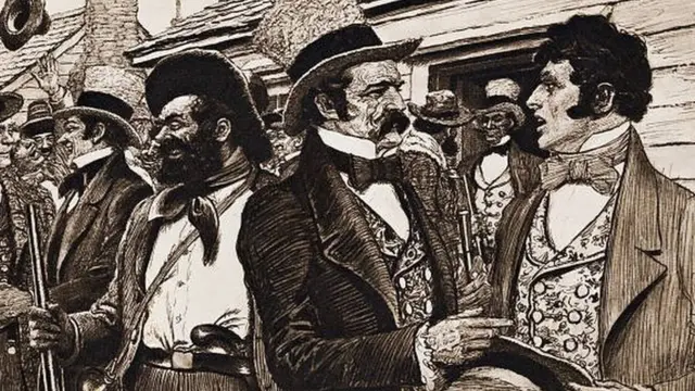 له مکسیکو نه د ټکساس د خپلواکۍ د اعلان سره د خوښیو یو کښل شوی انځور