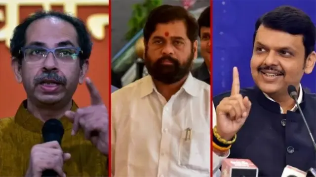 उद्धव ठाकरे, एकनाथ शिंदे आणि देवेंद्र फडणवीस