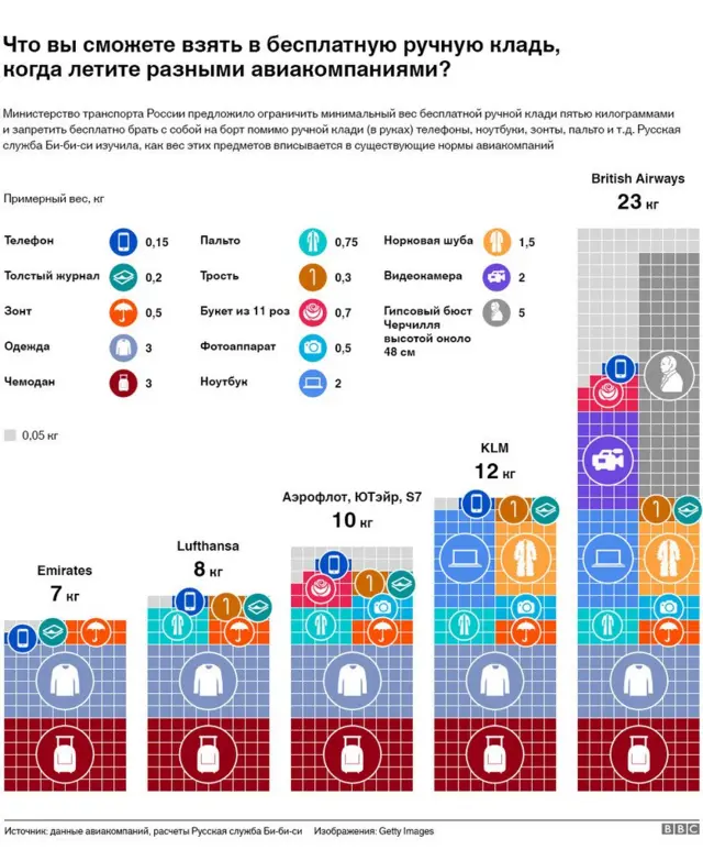 Инфографика ручная кладь
