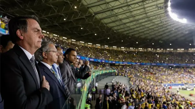 Bolsonaro durante partida da Copa Américah2bet tem app2019