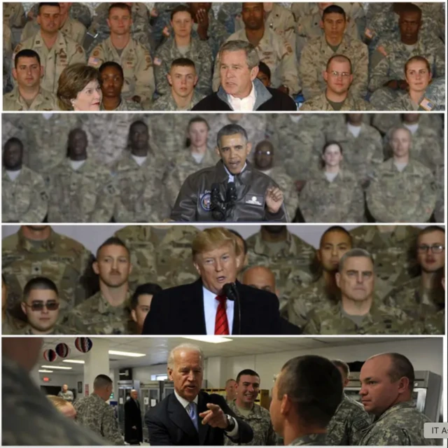 روسای جمهور امریکا در میان سربازان در بگران