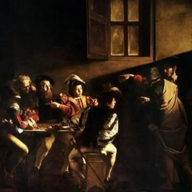 ندای سنت ماتئو ( الهام متی) یکی از دو بوم بزرگی است که یک شبه کارواجو را به شهرت رساندند.